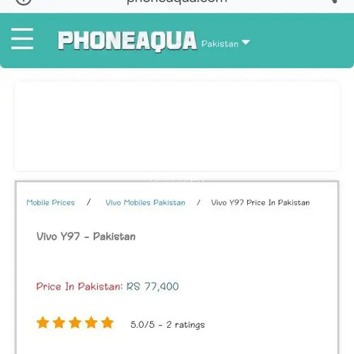 Vivo Y97 Mobile Price in Pakistan