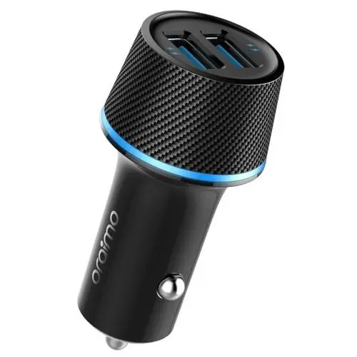 Oraimo Highway Dual Port Car Charger 21DML (Lightning and Micro USB Cable 2A)  Mobile Price in Pakistan